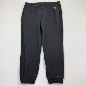 Puma Sweatpants Women‎ XL Black Logo Fleece Jogger Fit Gym Running